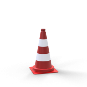 Traffic cone | red | red / white reflecting | Height: 500 mm